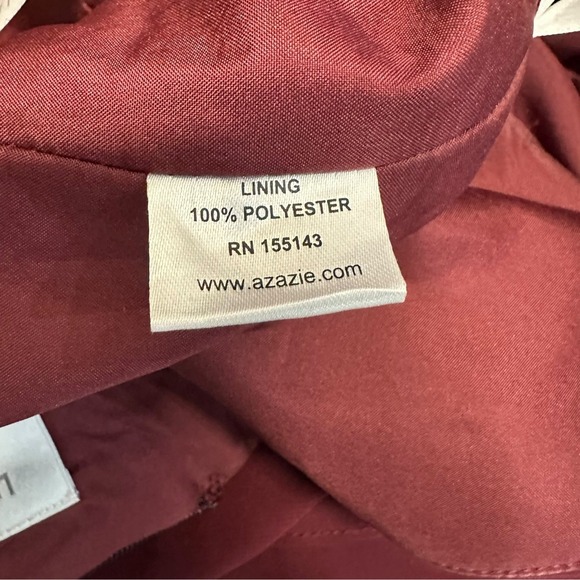 AZAZIE PAMELA Mulberry A-Line V-Neck Pleated Chiffon‎ Dress - Picture 8 of 16